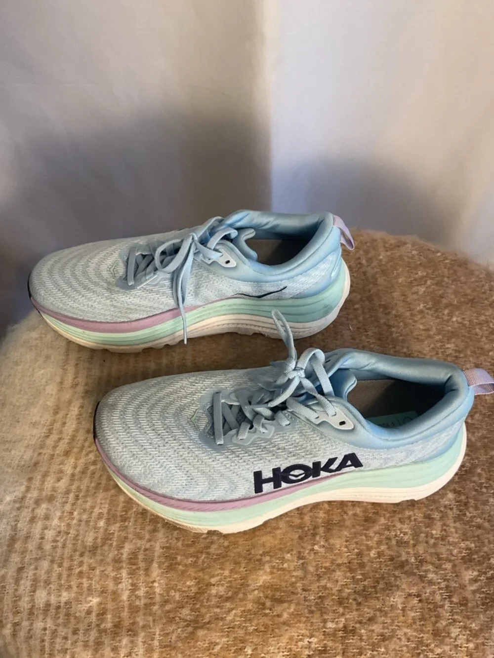 HOKA Gaviota 5 Women's Running Shoes - Light Blue with Mint & Lavender Accents